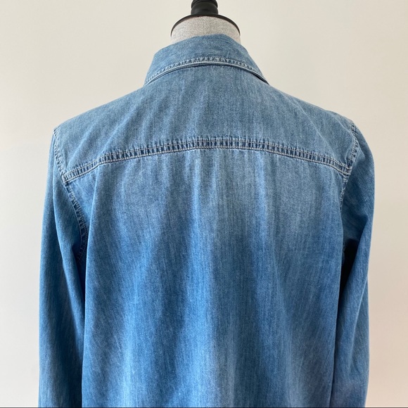 💙Madewell Denim & Silk Top💙 - Picture 4 of 7